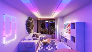 Nanoleaf Skylight purple room.