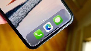 Microsoft Edge icon on an iPhone