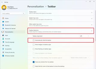 Disable taskbar auto-hide